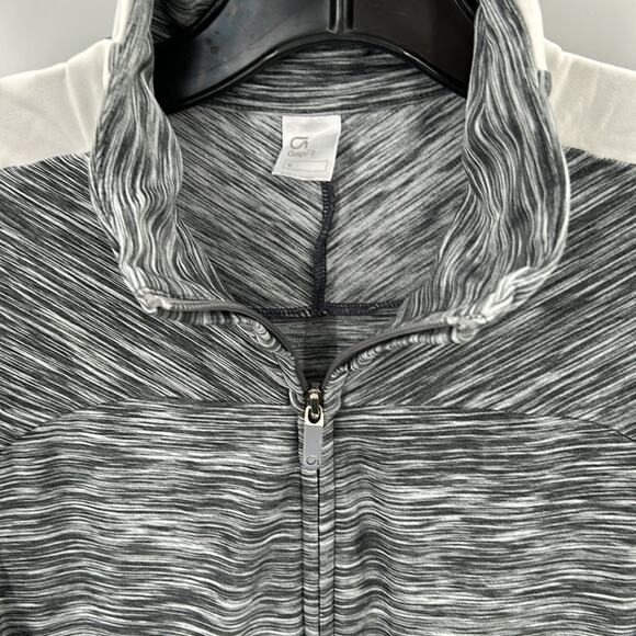 Gap Women's Gray & White Full Zip Active Wear Jacket 2 Zip Pockets Size Small - Picture 5 of 13
